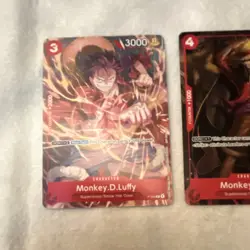 Bandai One Piece Card Game Monkey D. Luffy Promo P-007/P-006 3x Cards Lot - Image 3