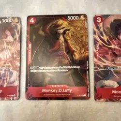 Bandai One Piece Card Game Monkey D. Luffy Promo P-007/P-006 3x Cards Lot - Image 4