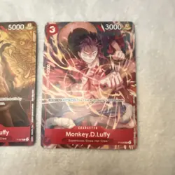 Bandai One Piece Card Game Monkey D. Luffy Promo P-007/P-006 3x Cards Lot - Image 5
