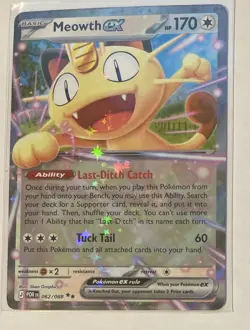 Meowth EX Full Art Holo Rare Perfect order 062/088 Pokemon TCG Card 170 HP - Image 1