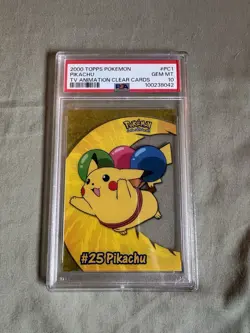 Topps 2000 Pokemon Pikachu TV Animation Clear Card PC1 PSA Graded Gem mint 10 - Image 1