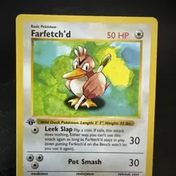 🪶 MINT Farfetch'd - 27/102 1st Edition Base Set Shadowless Pokemon TCG 1999 🪶 - Image 2