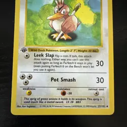 🪶 MINT Farfetch'd - 27/102 1st Edition Base Set Shadowless Pokemon TCG 1999 🪶 - Image 3
