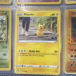Pokemon TCG Pikachu 027/078 Pokemon GO Common Reverse Holo English 2022 60HP - Image 1