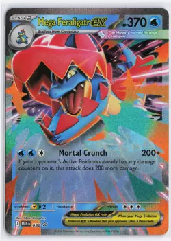 Pokemon TCG Mega Feraligatr ex ME: Mega Evolution Promo 036 Holo Promo Near Mint - Image 1