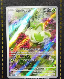 2023 POKEMON PAL EN-PALDEA EVOLVED ILLUSTRATION RARE #196 SPRIGATITO - Image 1