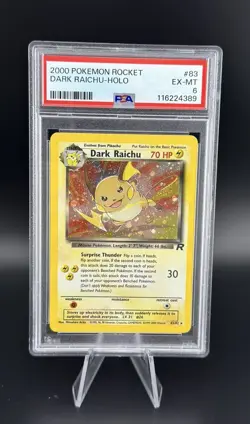 2000 POKEMON ROCKET #83 DARK RAICHU-HOLO PSA 6 - Image 1
