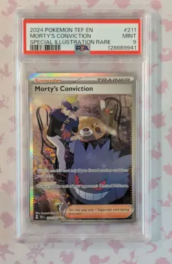 Morty's Conviction 211/162 Special Illustration Rare Pokemon PSA 9 *119 - Image 1