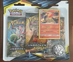 SM Unbroken Bonds 3 Pack Blister Typhlosion SM185 Pokemon Factory Sealed - Image 1