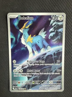 2025 Pokemon Black Bolt Cobalion 144/086 Illustration Rare IR Holo NM - Image 1