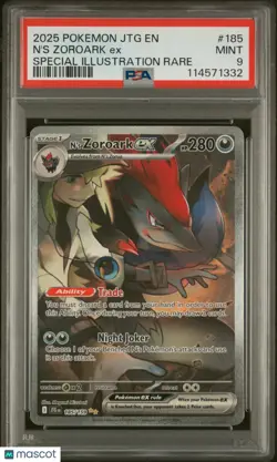 2025 Pokemon Journey Together N'S Zoroark EX Special Illustration PSA 9 185/159 - Image 1