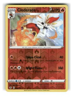 Cinderace 036/202 Rare Sword & Shield Pokemon Reverse Holo Near Mint - Image 1