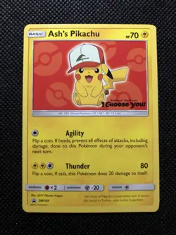 Ash's Pikachu - SM109 - Non-Holo Promo POKEMON SUN & MOON PROMOS LP - Image 1