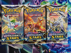 Pokemon TCG SWSH Brilliant Stars Booster Pack Lot of 3 - Image 1