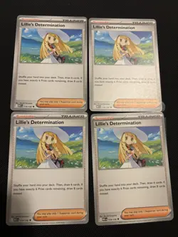 4x Lillie's Determination 119/132 Mega Evolution - Pokemon TCG - playset - Image 1