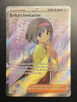 Erika's Invitation 196/165 Full Art Trainer Pokemon TCG S&V: 151 NM - Free Ship - Image 2