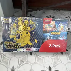 Pokemon Surging Sparks Elite Trainer Box and Booster Bundle Costco Crease On ETB - Image 1