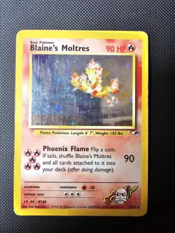 Blaine's Moltres Gym Heroes Holo Rare 1/132 Pokemon WOTC Vintage - Image 1