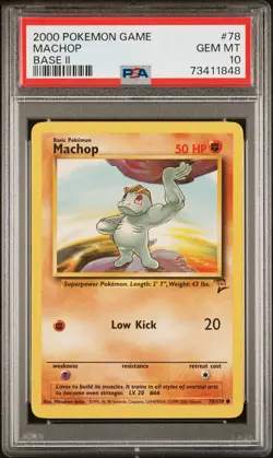 Machop 78 Game Base Ii Pokemon PSA 10 - Image 1
