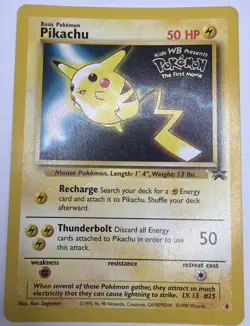 WOTC Black Star Pikachu Gold Lightning Bolt Stamp Movie Promo #4 Pokemon - Image 1