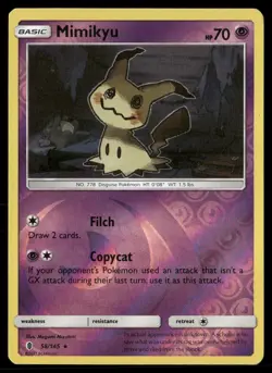 Mimikyu 58/145 Holo Holo Rare Guardians Rising Pokemon Reverse Holo LP - Image 1