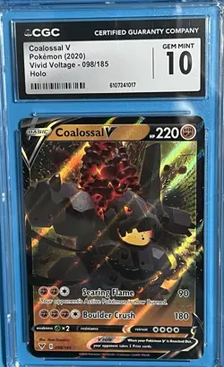 Pokemon 2020 Vivid Voltage Coalossal V #098/185 CGC 10 - Image 3