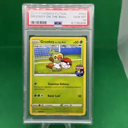 2020 POKEMON FUTSAL #003 GROOKEY ON THE BALL PSA 10 - Image 1