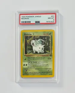 1999 Pokemon Jungle #57 Nidoran PSA 8 NM-MT - Image 1