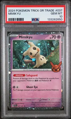 PSA GEM MINT 10 - 2024 POKEMON TRICK OR TRADE #037 MIMIKYU COSMOS HOLO 🔥 - Image 1