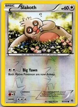 POKEMON SLAKOTH 81/111 COMMON REVERSE HOLO FURIOUS FISTS NM/M - Image 1