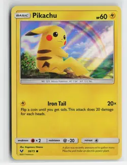 Pikachu 28/73 Common Shining Legends Pokemon Near Mint - Image 1