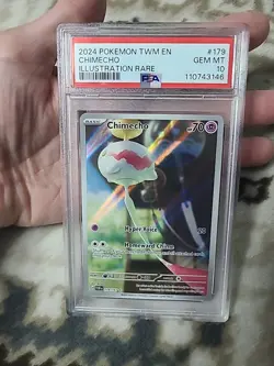 2024 POKEMON TWM EN-TWILIGHT MASQUERADE ILLUSTRATION RARE #179 CHIMECHO PSA 10 - Image 3