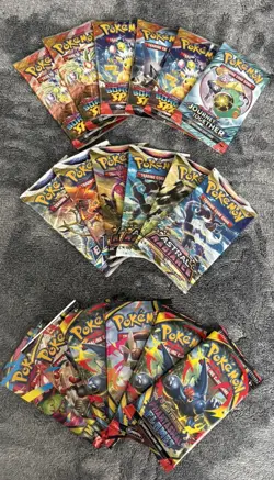 18x Pokemon TCG Sword & Shield, Scarlet & Violet, Mega Evolutions Pack Lot - Image 1