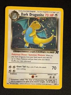 Dark Dragonite Holo 5/82 Team Rocket PERFECT SWIRL WOTC Pokemon NEAR MINT - Image 1