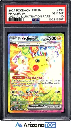 Pokemon 2024 Pikachu ex 238/191 Tera SIR Surging Sparks GEM MINT PSA 10 - Image 1