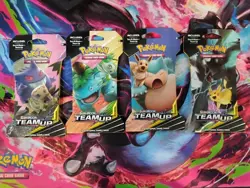 Pokemon Sun And Moon Team Up Sleeved Booster Pack Art Set (Factory Sealed) - Image 1