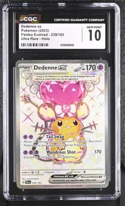 2023 Pokemon Paldea Evolved #239/193 Dedenne Ex CGC GEM MINT 10 - Image 1