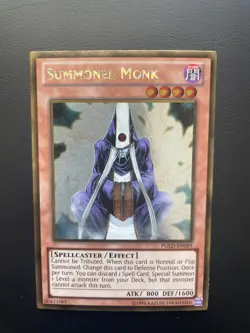 Yugioh Summoner Monk PGLD-EN089 Gold Rare Unlimited Edition NM/LP - Image 1