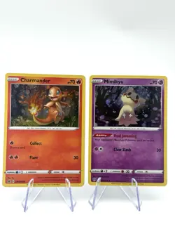 Charmander SWSH092 Promo + Mimikyu 081/189 Pokemon Card Lot NM - Image 1