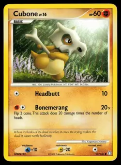 2008 Diamond & Pearl - Legends Awakened Cubone #90 Non Holo Pokemon Card - Image 1