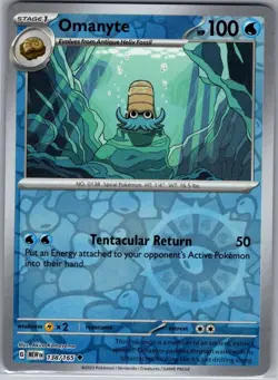 Omanyte 138/165 Reverse Holo SV: Scarlet & Violet 151 - Pokemon Card - NM - Image 1