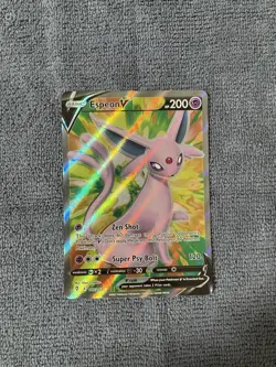 Pokemon TCG Espeon v Holo Ultra Rare Card Evolving Skies 179/203 NM Condition - Image 1