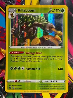 Rillaboom 013/072 Shining Fates Holo Rare Pokemon Card NM - Image 1