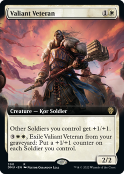 x1 Valiant Veteran - Foil - Extended Art R MTG Dominaria United M/NM, English - Image 1