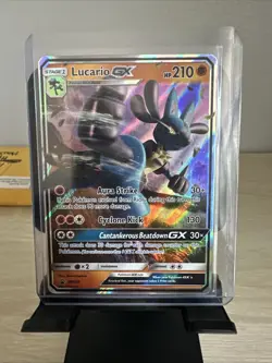 Pokemon TCG SM100 Black Star Promo Lucario GX - NM (Dent From Collection Box) - Image 1