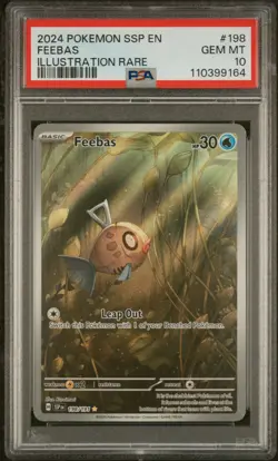 2024 POKEMON SSP EN-SURGING SPARKS ILLUSTRATION RARE #198 FEEBAS PSA 10 - Image 1