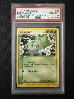 PSA 10 Bulbasaur EX 2004 Team Magma vs Team Aqua 39/95 Pokemon Gem Mint - Image 1