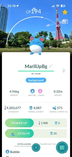 Marill With Japan Background - Pokemon Go - Image 1