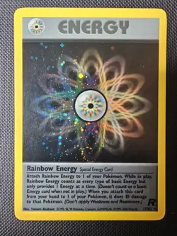 Rainbow Energy Team Rocket Holo Rare 17/82 Pokemon WOTC Vintage - Image 1