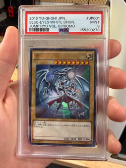 PSA 9 Mint 2016 Blue-Eyes White Dragon JMPR-JP001 Jump Ryu Promo YuGiOh Japanese - Image 1